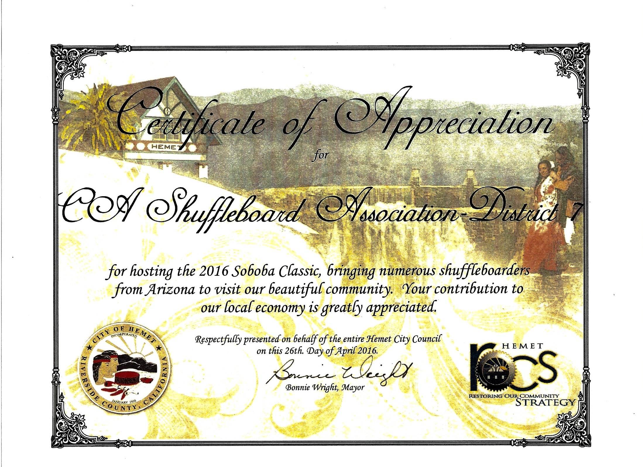 Soboba 2016 Appreciation